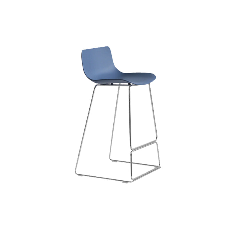 Scandinavian Armless Bar Stool Plastic and Steel Bar Stool for Living Room
