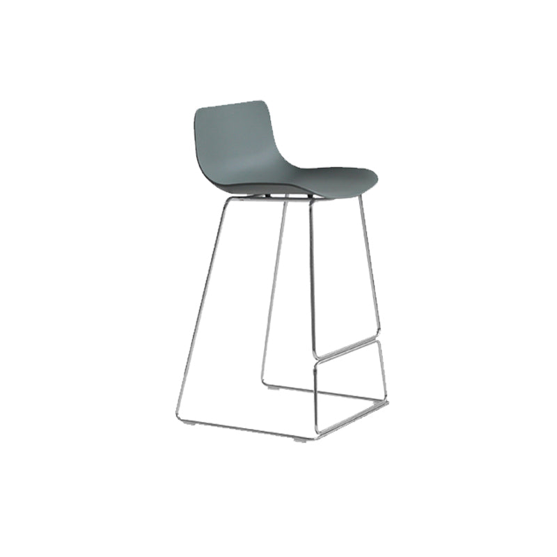 Scandinavian Armless Bar Stool Plastic and Steel Bar Stool for Living Room