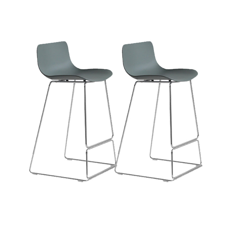 Scandinavian Armless Bar Stool Plastic and Steel Bar Stool for Living Room