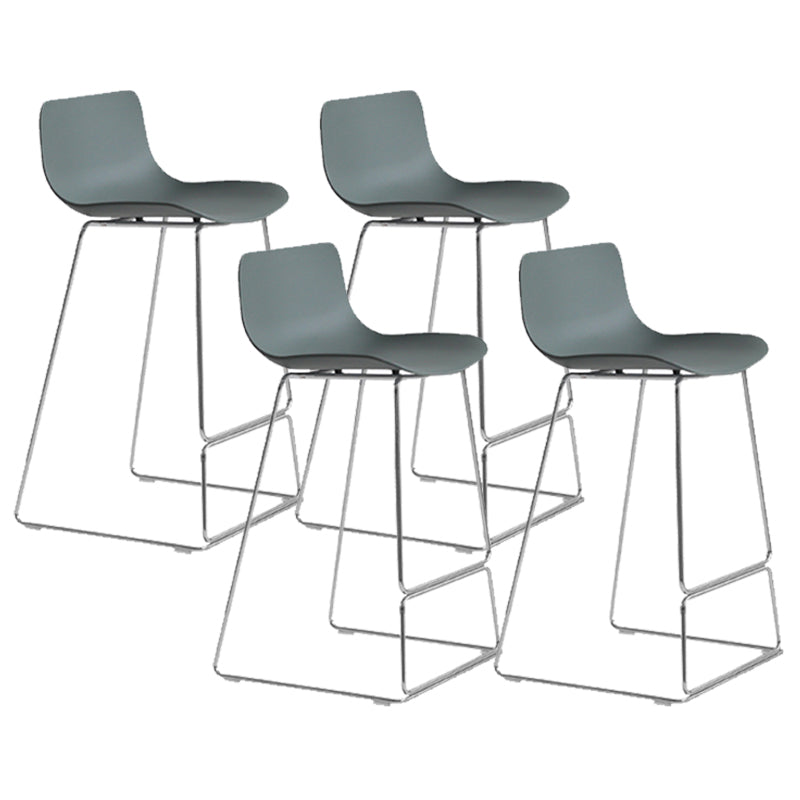 Scandinavian Armless Bar Stool Plastic and Steel Bar Stool for Living Room