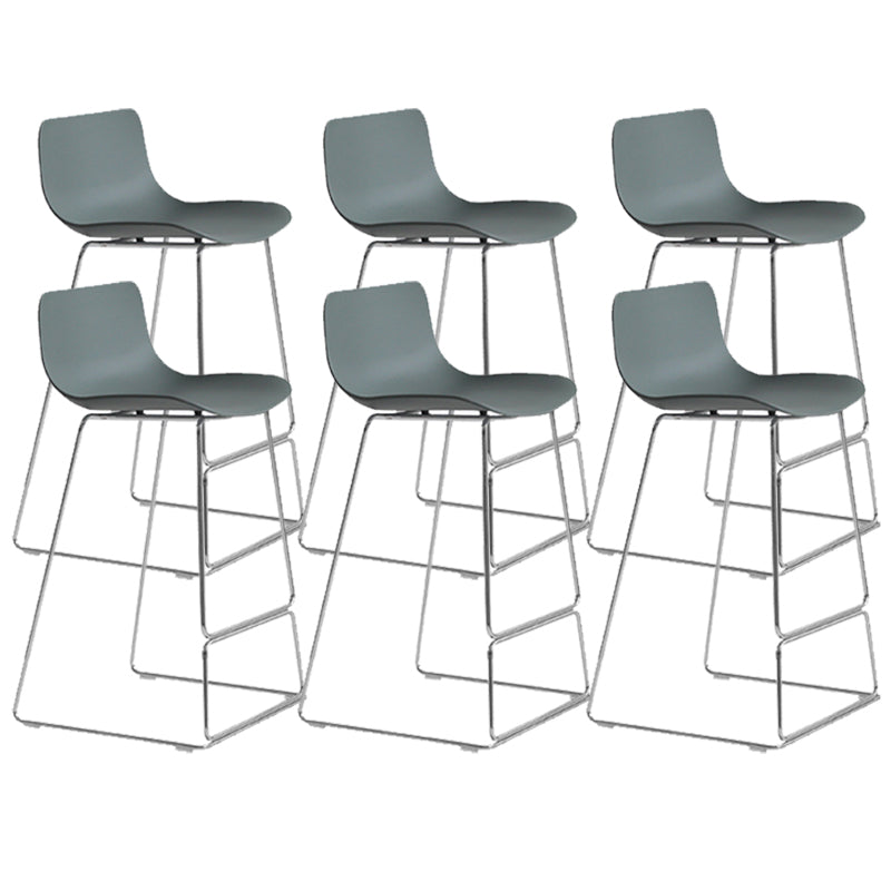 Scandinavian Armless Bar Stool Plastic and Steel Bar Stool for Living Room