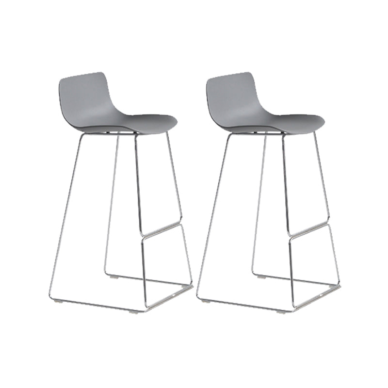 Scandinavian Armless Bar Stool Plastic and Steel Bar Stool for Living Room