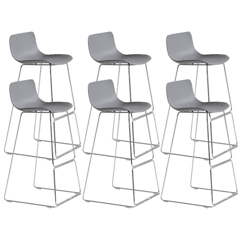 Scandinavian Armless Bar Stool Plastic and Steel Bar Stool for Living Room