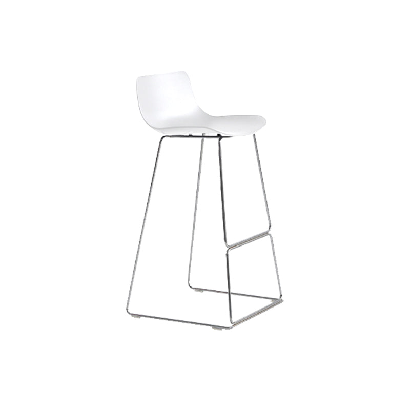 Scandinavian Armless Bar Stool Plastic and Steel Bar Stool for Living Room