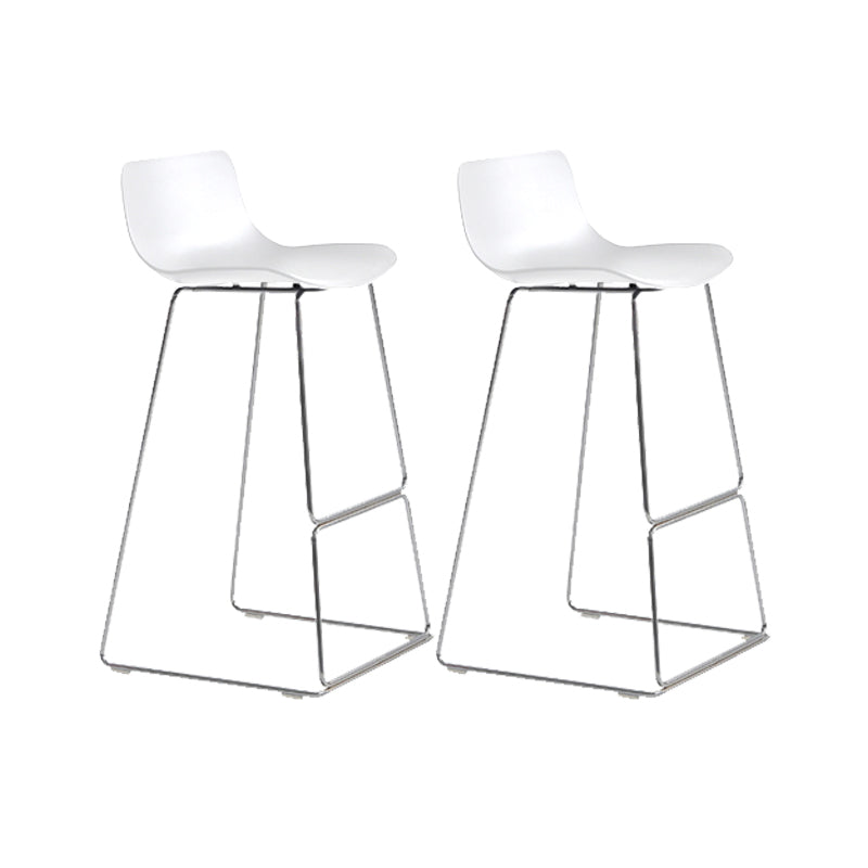 Scandinavian Armless Bar Stool Plastic and Steel Bar Stool for Living Room