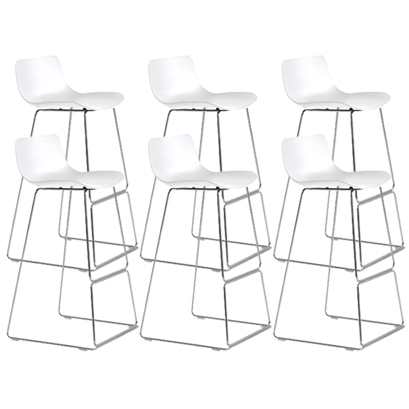 Scandinavian Armless Bar Stool Plastic and Steel Bar Stool for Living Room