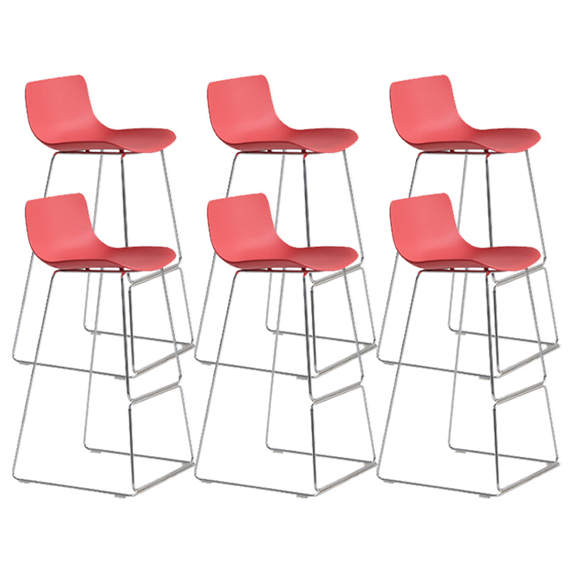 Scandinavian Armless Bar Stool Plastic and Steel Bar Stool for Living Room
