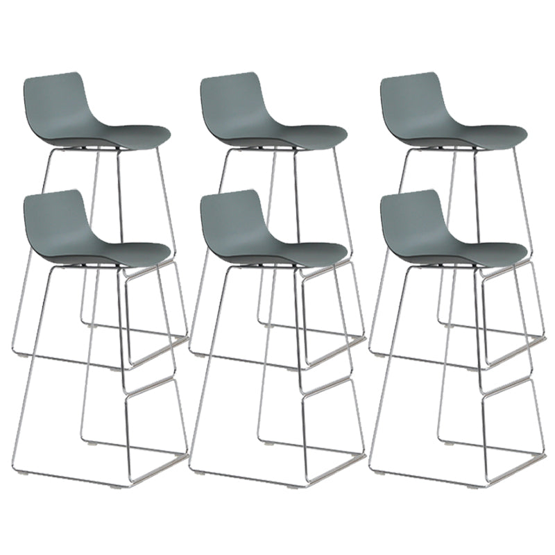 Scandinavian Armless Bar Stool Plastic and Steel Bar Stool for Living Room