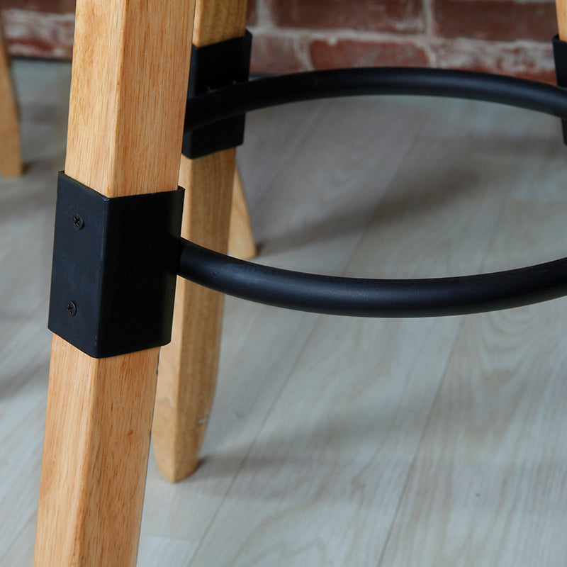 Backless Adjustable Height Bar Stool Industrial Solid Wood Bar Stool