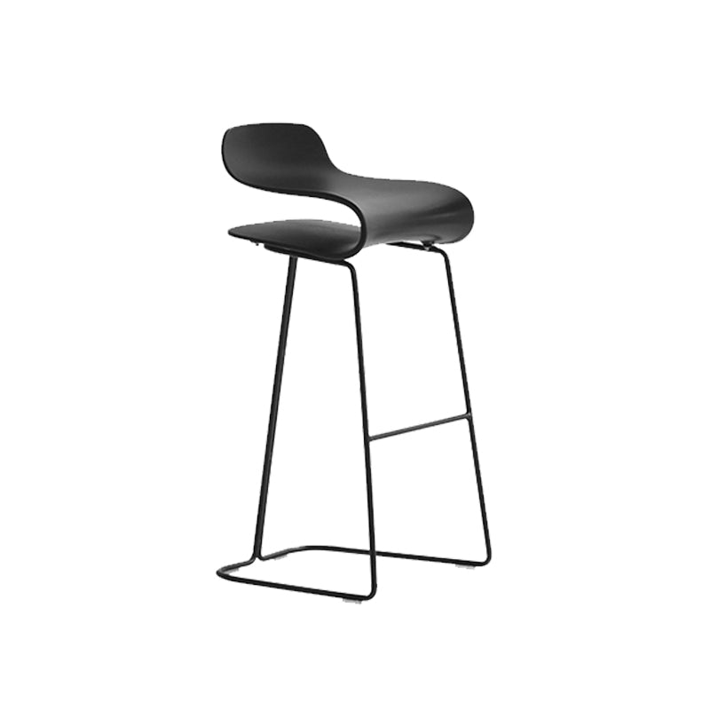 Industrial Armless Bar Stool Plastic and Steel Bar Stool for Living Room