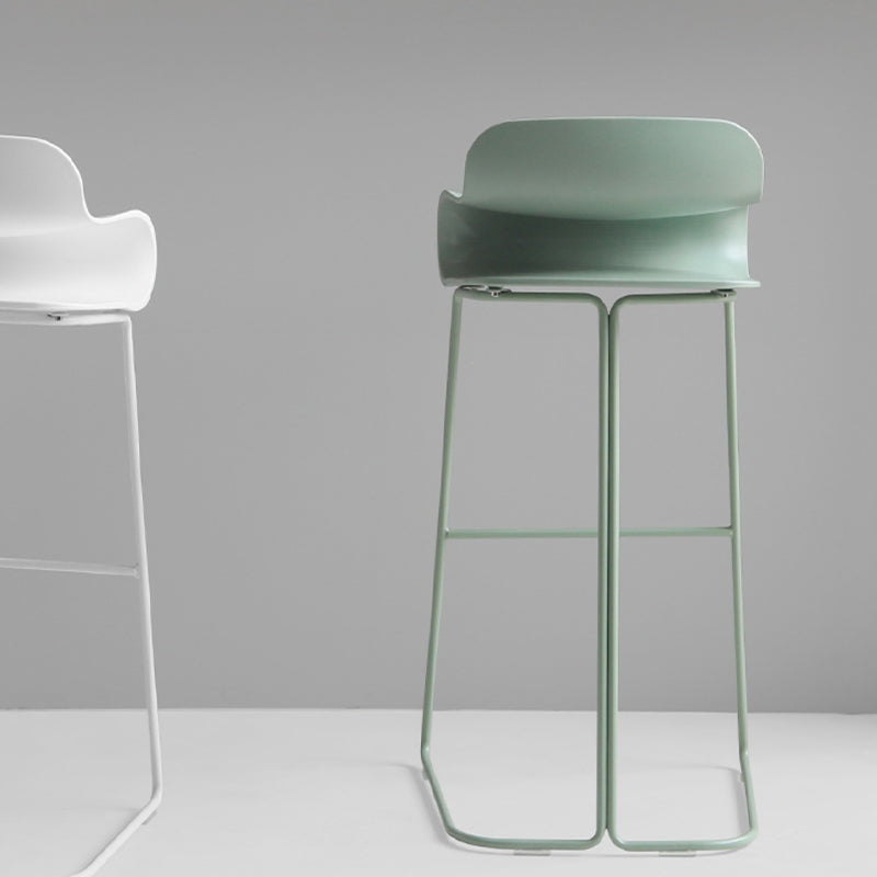 Industrial Armless Bar Stool Plastic and Steel Bar Stool for Living Room