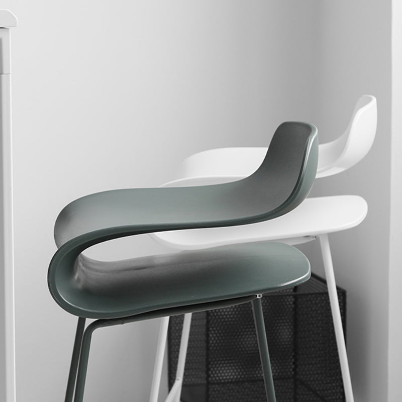 Industrial Armless Bar Stool Plastic and Steel Bar Stool for Living Room