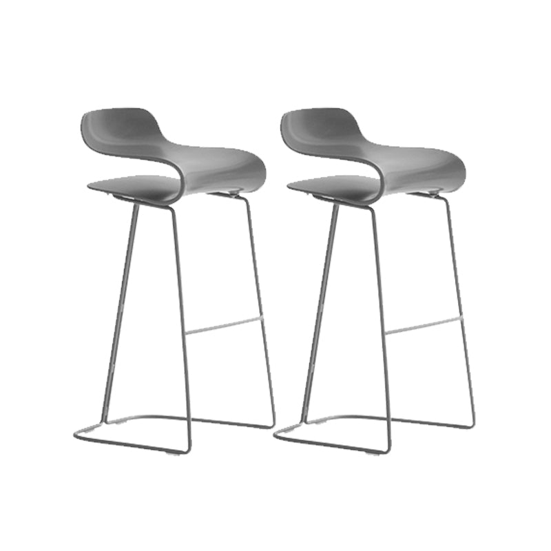 Industrial Armless Bar Stool Plastic and Steel Bar Stool for Living Room
