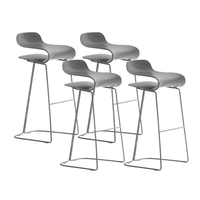 Industrial Armless Bar Stool Plastic and Steel Bar Stool for Living Room