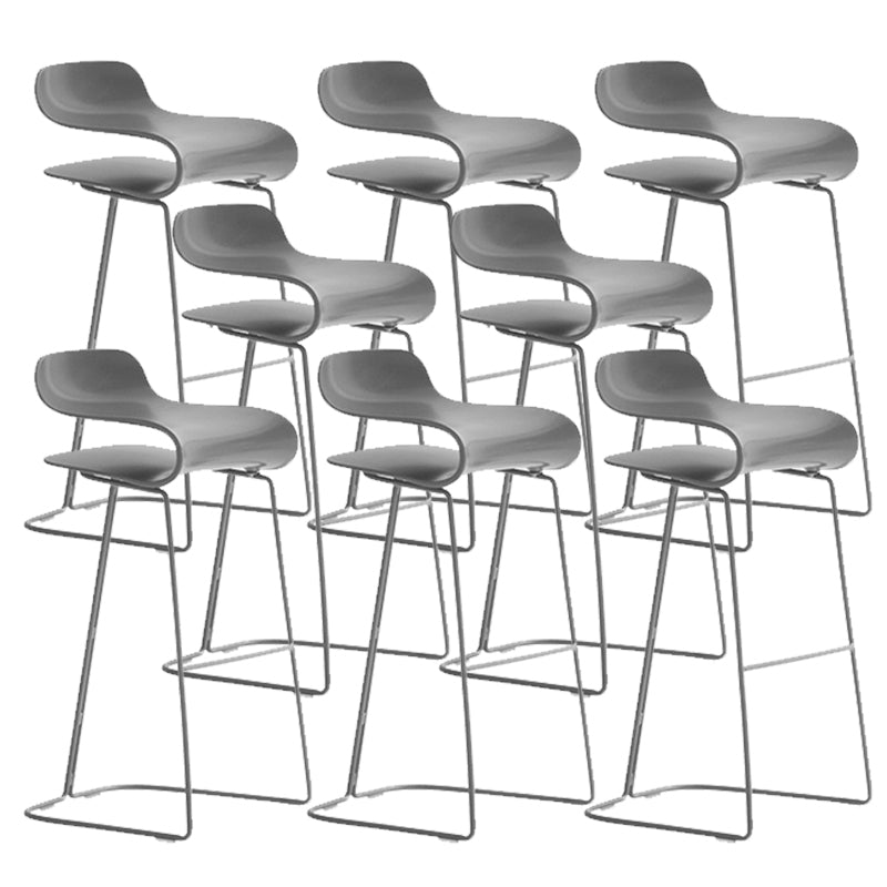 Industrial Armless Bar Stool Plastic and Steel Bar Stool for Living Room