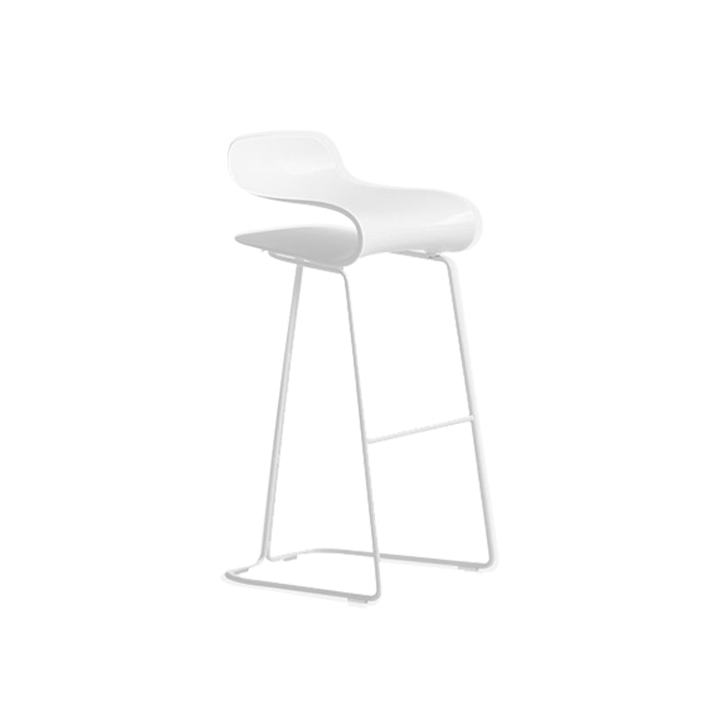 Industrial Armless Bar Stool Plastic and Steel Bar Stool for Living Room