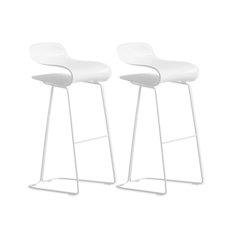 Industrial Armless Bar Stool Plastic and Steel Bar Stool for Living Room