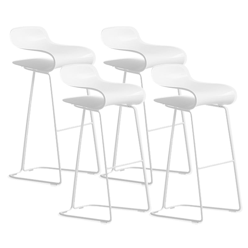 Industrial Armless Bar Stool Plastic and Steel Bar Stool for Living Room