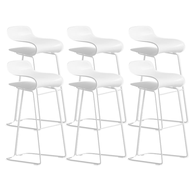 Industrial Armless Bar Stool Plastic and Steel Bar Stool for Living Room