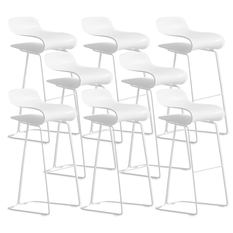 Industrial Armless Bar Stool Plastic and Steel Bar Stool for Living Room