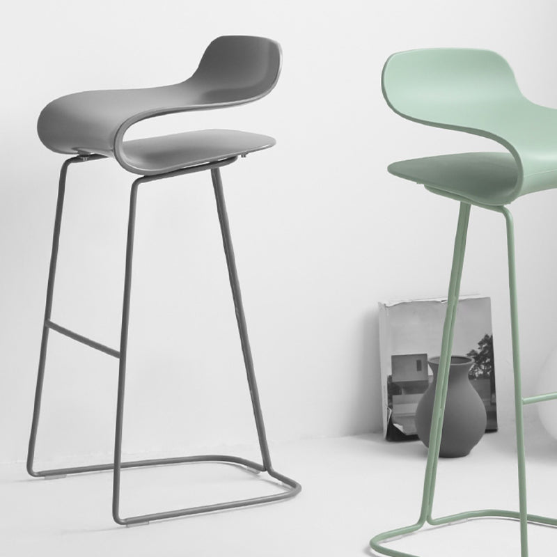 Industrial Armless Bar Stool Plastic and Steel Bar Stool for Living Room