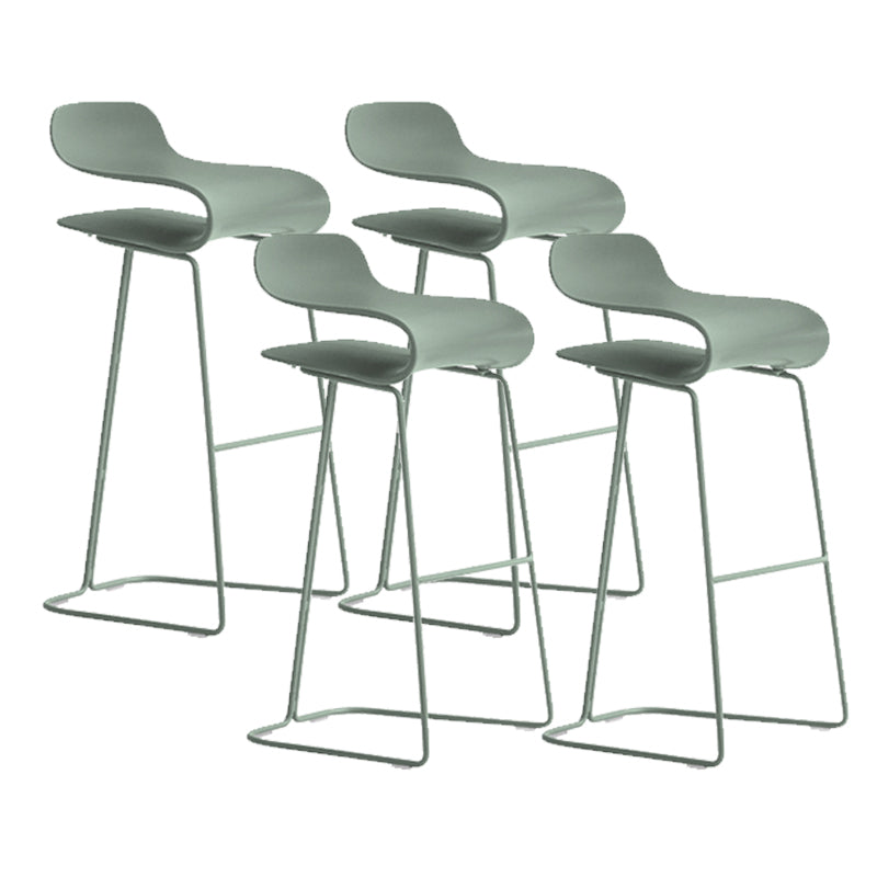 Industrial Armless Bar Stool Plastic and Steel Bar Stool for Living Room