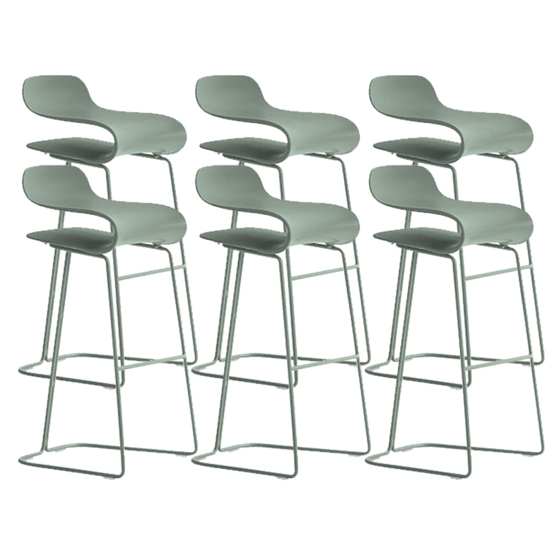 Industrial Armless Bar Stool Plastic and Steel Bar Stool for Living Room