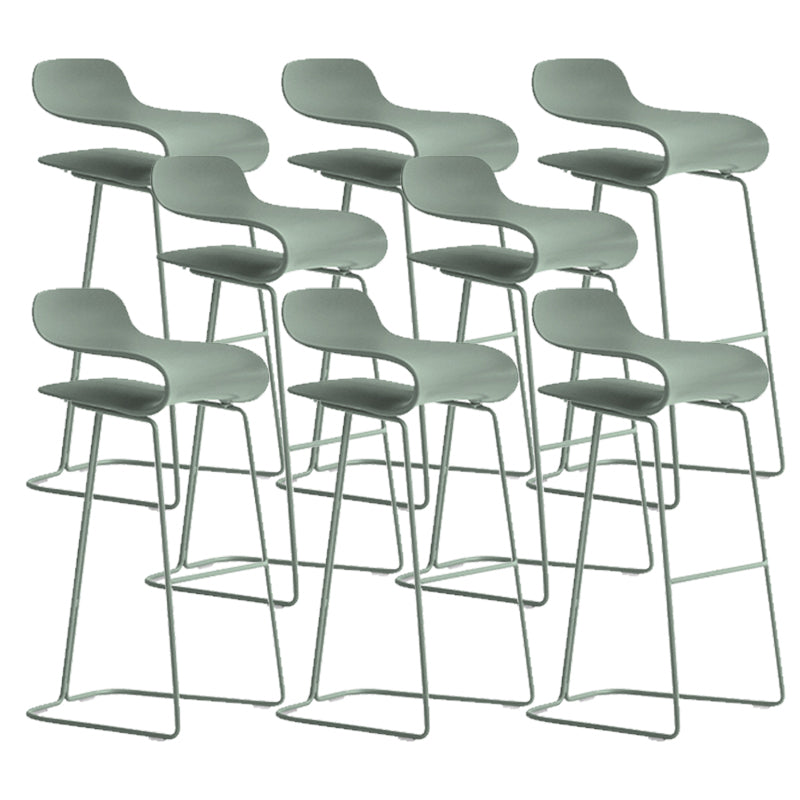 Industrial Armless Bar Stool Plastic and Steel Bar Stool for Living Room