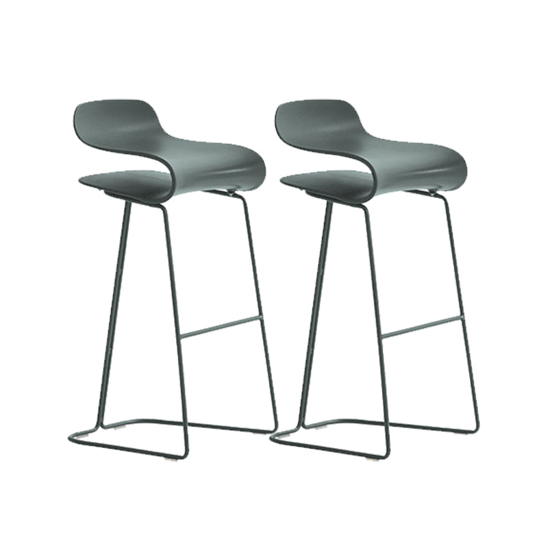 Industrial Armless Bar Stool Plastic and Steel Bar Stool for Living Room