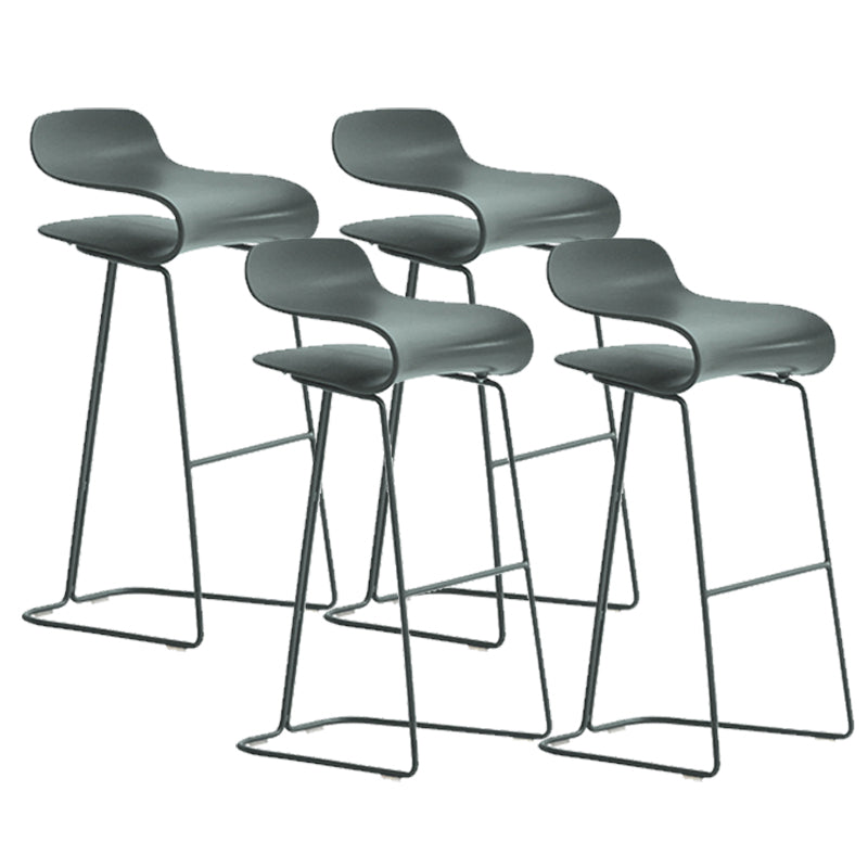 Industrial Armless Bar Stool Plastic and Steel Bar Stool for Living Room