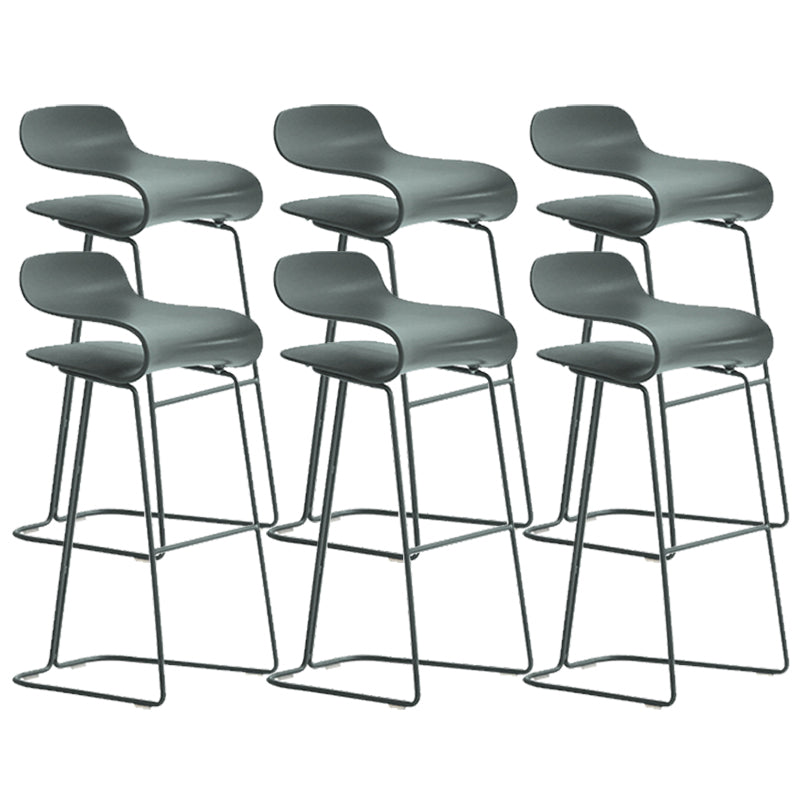 Industrial Armless Bar Stool Plastic and Steel Bar Stool for Living Room