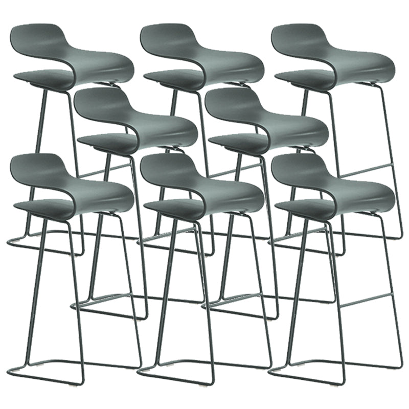 Industrial Armless Bar Stool Plastic and Steel Bar Stool for Living Room