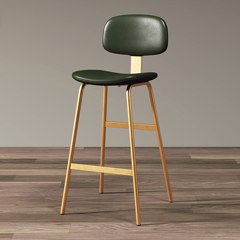 Leather Bar Stool Glam Armless Backrest Counter Stool for Bristol
