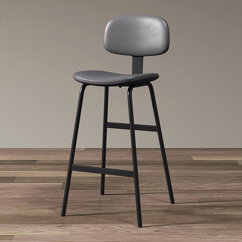 Leather Bar Stool Glam Armless Backrest Counter Stool for Bristol