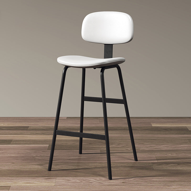 Leather Bar Stool Glam Armless Backrest Counter Stool for Bristol