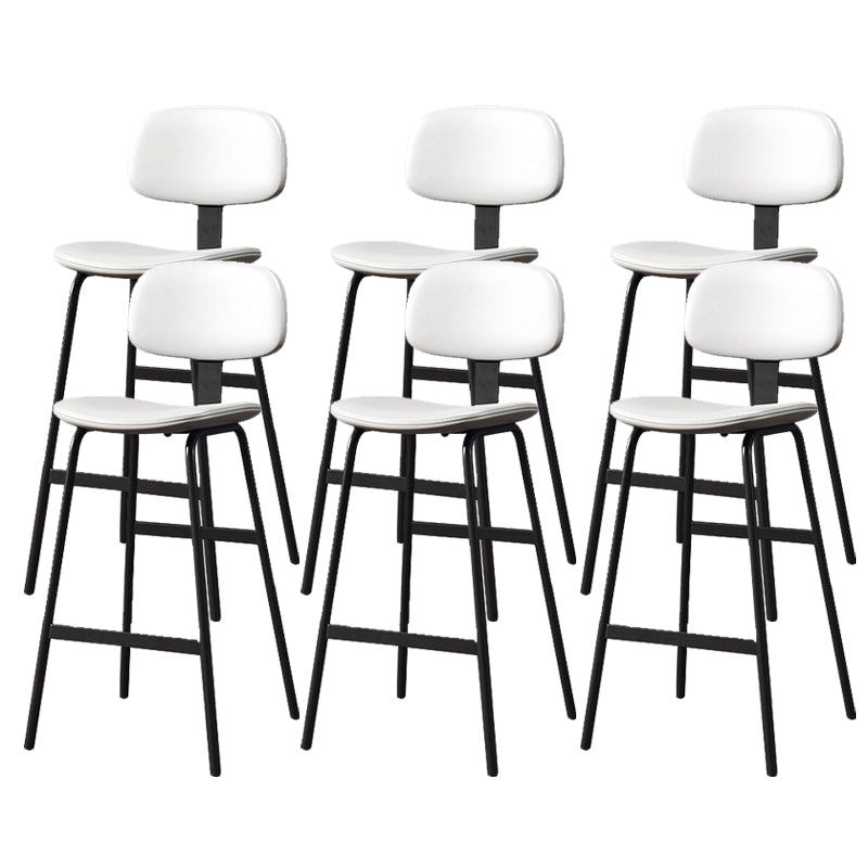 Leather Bar Stool Glam Armless Backrest Counter Stool for Bristol