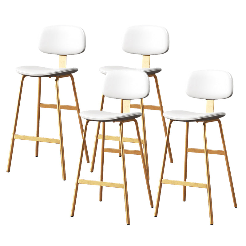 Leather Bar Stool Glam Armless Backrest Counter Stool for Bristol