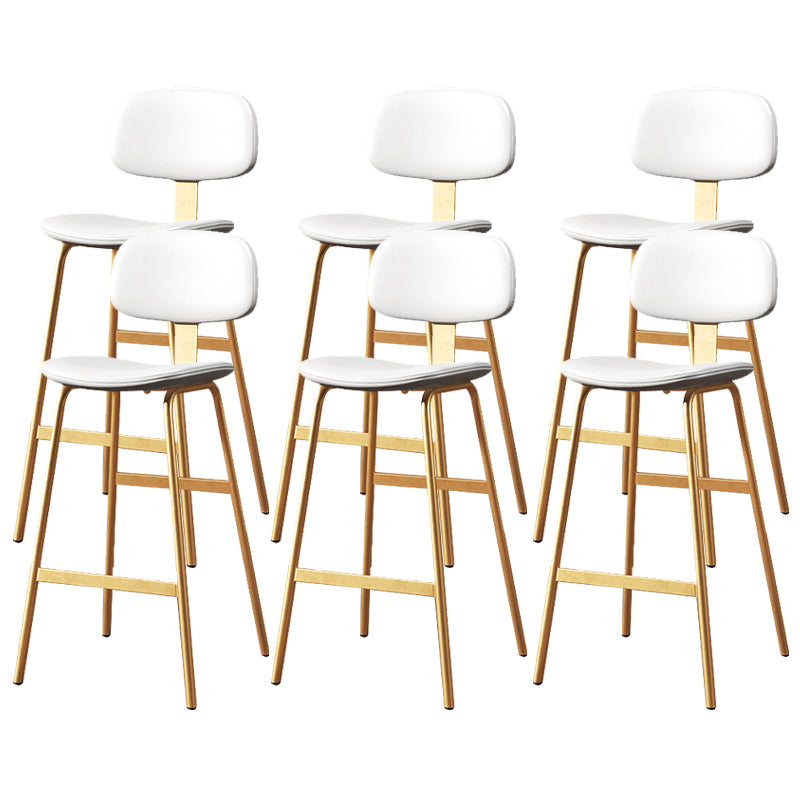 Leather Bar Stool Glam Armless Backrest Counter Stool for Bristol