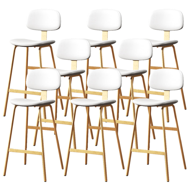 Leather Bar Stool Glam Armless Backrest Counter Stool for Bristol