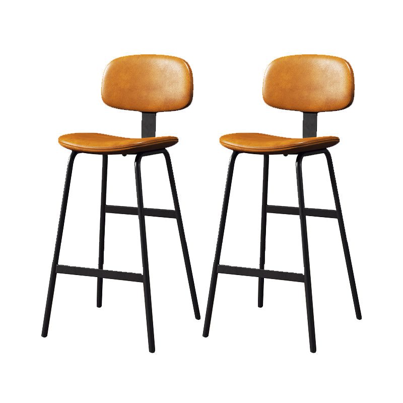 Leather Bar Stool Glam Armless Backrest Counter Stool for Bristol