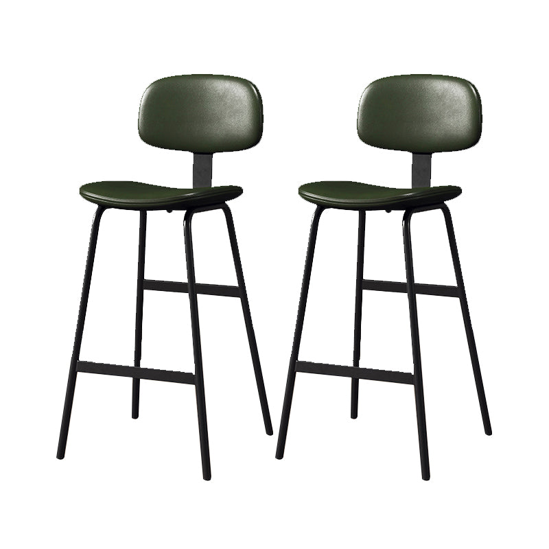 Leather Bar Stool Glam Armless Backrest Counter Stool for Bristol
