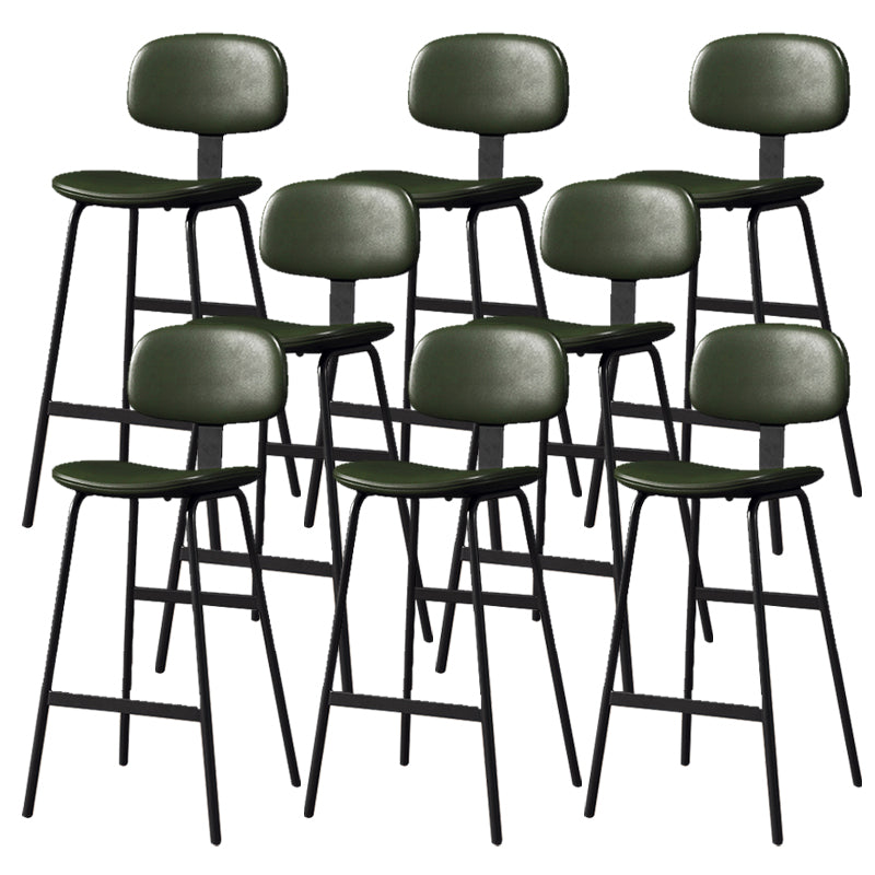 Leather Bar Stool Glam Armless Backrest Counter Stool for Bristol