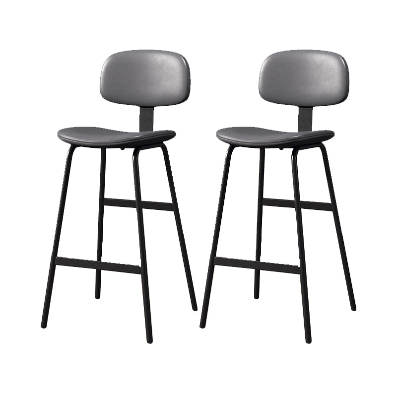 Leather Bar Stool Glam Armless Backrest Counter Stool for Bristol
