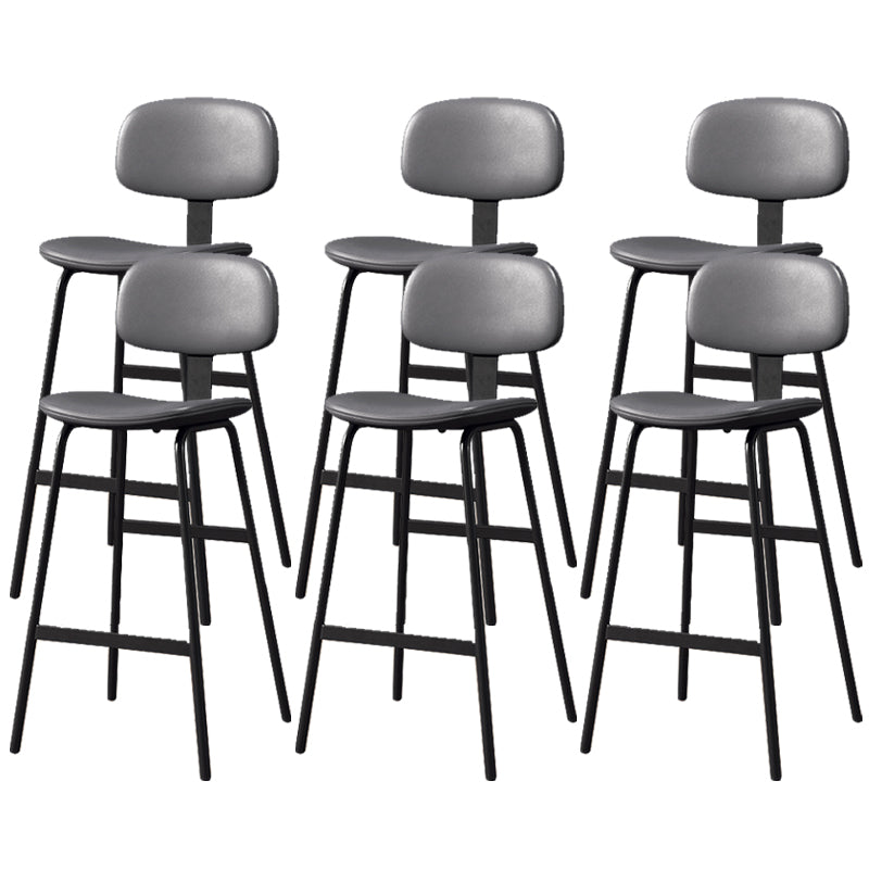 Leather Bar Stool Glam Armless Backrest Counter Stool for Bristol