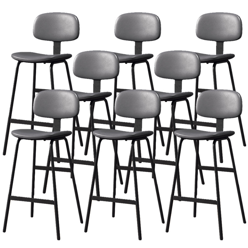 Leather Bar Stool Glam Armless Backrest Counter Stool for Bristol