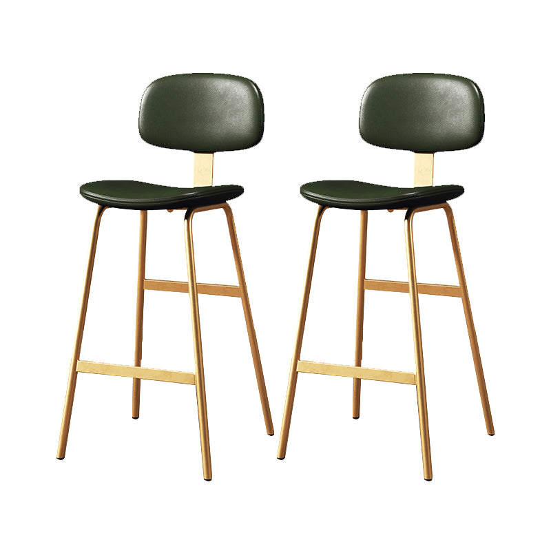 Leather Bar Stool Glam Armless Backrest Counter Stool for Bristol