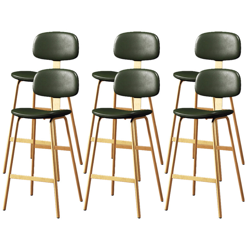 Leather Bar Stool Glam Armless Backrest Counter Stool for Bristol
