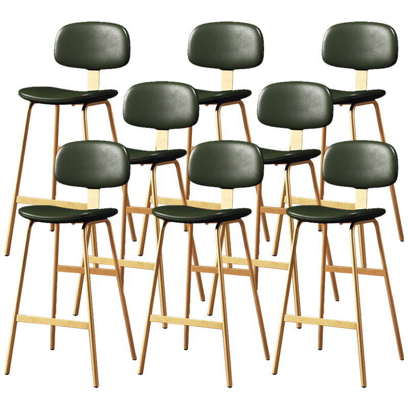 Leather Bar Stool Glam Armless Backrest Counter Stool for Bristol