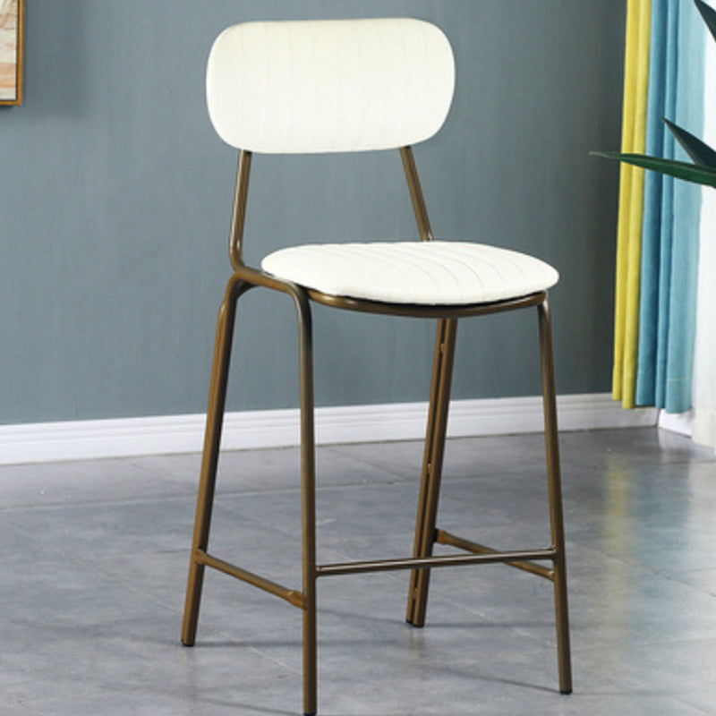 Modern Leather Bar Stool Backrest Counter Stool for Living Room