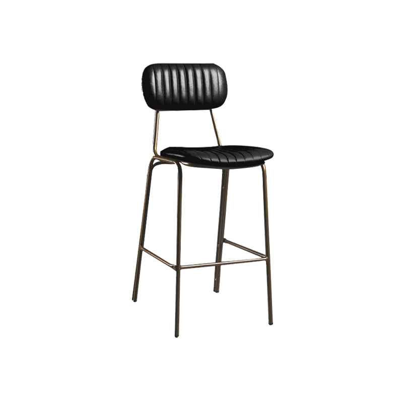 Modern Leather Bar Stool Backrest Counter Stool for Living Room